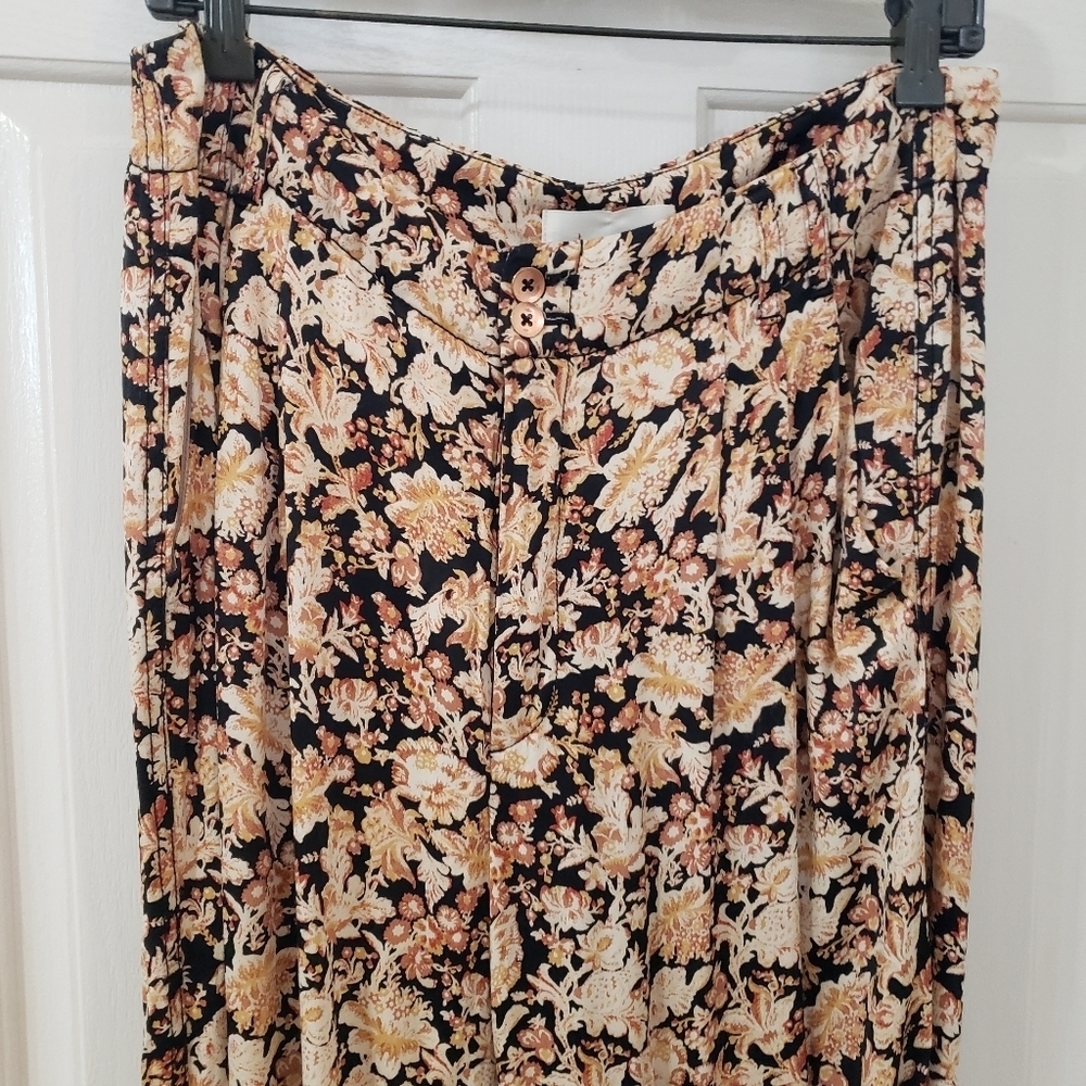 Anthropologie Floral Pants - Black and Cream - Picture 2 of 16